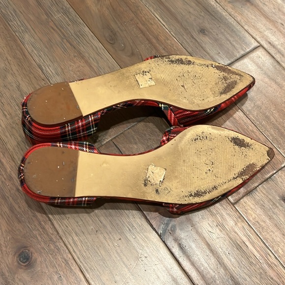 J. Crew Factory Tartan D’Orsay Flats with Mini Bow Plaid Holiday Bow Size 9.5 - Picture 7 of 14